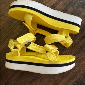 Teva Yellow Platform Sandals